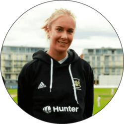 A Gloucestershire County Cricket player of the Pathways programme wearing the training kit with the Hunter logo on